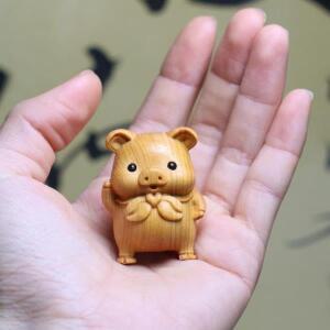 12 조디악 나무 조각 세트 - 쥐 소 호랑이 토끼 용 호환 뱀 말 양 원숭이 닭 개 돼지 동물 인형 수제 Gif