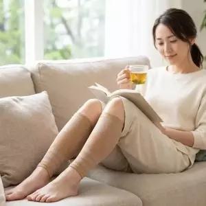 일본 수입 종아리 다리 압박 서포터(베이지)