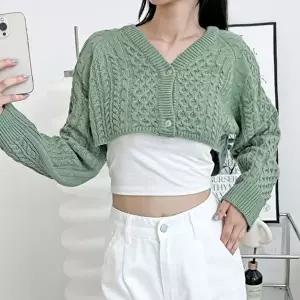 꽈배기 여성 볼레로 가디건 여자 크롭 니트 카디건 (HSJ-WFGER5U)