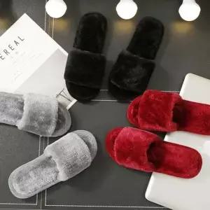 인기상품 4색 겨울용 사무실용 밍크 털 방한 슬리퍼 [W995DB4_260409]