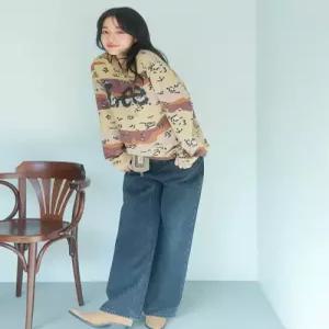 LEE 우먼 릴랙스드핏 데님 팬츠 블랙