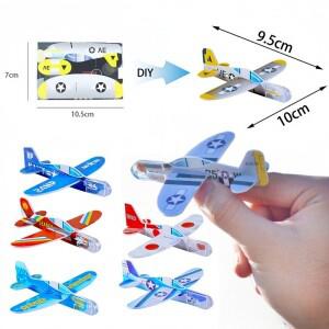 10개 미니 DIY 폼 비행기 글라이더 손으로 던지는 게임  파티 선물 야외 발사 전투기 장난감
