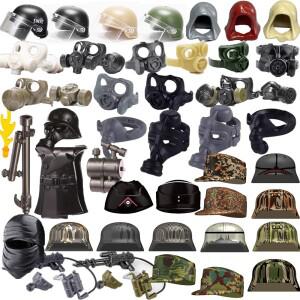 MOC 블록 캐릭터 군인 액세서리 위장 헬멧 방독면 화염방사기 브릭 장난감 선물 R067 DIY