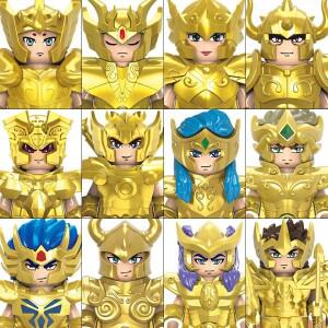 2026년 신제품 CQ11-CQ22 골드 세인트 세이야 블록 장난감 사오리 키도 미니 액션 피규어 액세서리 할로윈