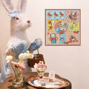 포에버 영 5D DIY 다이아몬드 페인팅 버니 티 풀 스퀘어 드릴 포함 성인용 아트 공예 홈 데코 선물