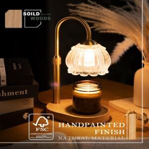 골드 캔들 워머 램프 유리갓 포함 높이 조절 가능 전기 왁스 멜터 디머, 타이머 완벽한