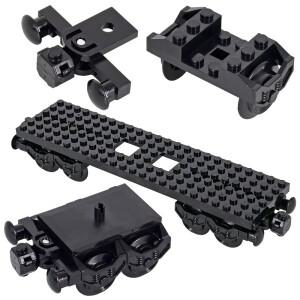 MOC 도시 크리 에이 티브 아이디어 기차 휠 캐리지 블록 장난감 벽돌 조립  DIY 장난감 선물