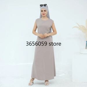 라마단 내부 드레스 이슬람 의류 여성 두바이 Abaya 아랍어 가운 Musulmane Femme Vestidos 터키 Kaftan Ja