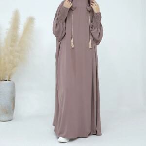 2025 신상 무슬림 여성 롱 루즈 드레스 더블 캡 크로스보더 스타일 우아하고 세련된 의류 중국산