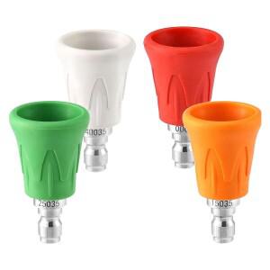 업그레이드된 고무 보호 커버가 있는 압력 와셔 노즐 제트 스프레이어 팁 1/4  연결 035