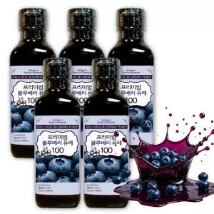 블루베리 퓨레 100% 고함량 안토시아닌 착즙 주스 퓨레 250ml x5병