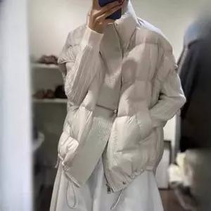 패딩반팔조끼 빅사이즈 집업 베스트 화이트 경량