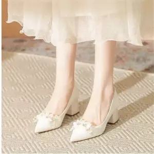 여름 여성 사뿐 플랫 펌프스 진주 통굽 토시 단화 SPO마켓5