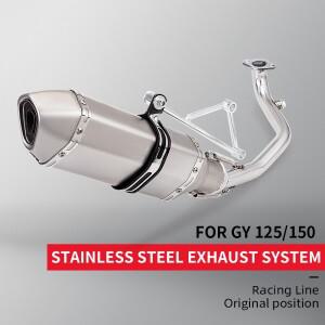 산소 센서, 개조 커넥터 섹션 소음기, 오토바이 배기 파이프, GY6 스쿠터용 중간 튜브, 125cc,