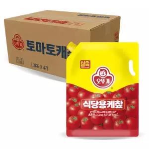 오뚜기 토마토 캐? 식당용(스파우트팩) 3.3kg x4개 1BOX 업소용 대용량캐찹