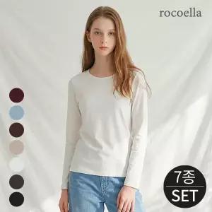 [로코엘라] 셀리트 오가닉 코튼 100 여성 라운드티 7종세트