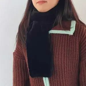 페이크퍼 미니 목도리 머플러 블랙 겨울 여성 겨울 페이크퍼