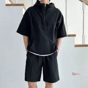 남자 아노락 밑단스트링 후드 운동복 상하의세트 여름ssu265