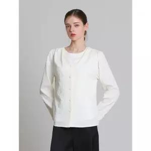 꼼빠니아compagna 브이넥 플라워 엠보 블라우스 택가격 239