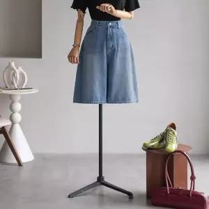 (안나앤플러스) 코일디 밴딩 5부 데님[데님EFV50] 빅사이즈