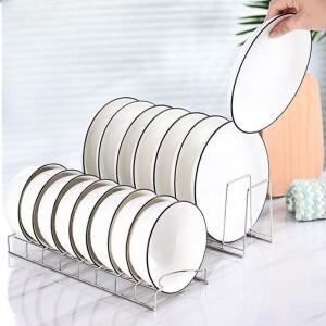 스테인리스 스틸 접시 건조대 다호환용도 은색 보관대 공간 절약형 그릇 홀더 주방호환용
