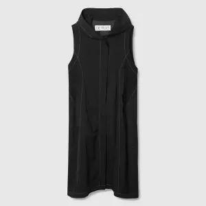 DEMOO 슬리브리스 후드 롱 베스트 원피스 블랙 1210227