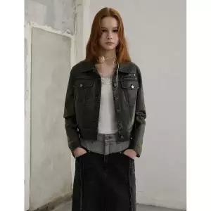 에고이스트 BLUE LABEL 페이크레더 크롭자켓 ER3OJK02 1206074