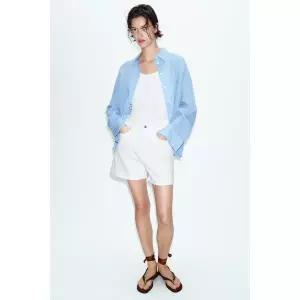 ZARA SHORTS Z1975 MOM FIT - 화이트