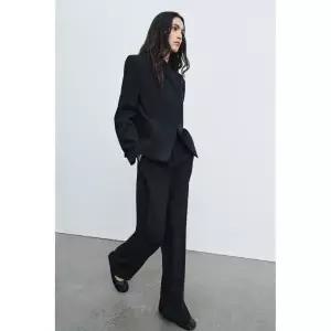 ZARA ZW 컬렉션 핀 스트라이프 하이넥 블레이저