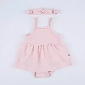 [달퐁]큐비앤맘 리아 끈나시 바디슈트 헤어밴드 세트 아기외출복