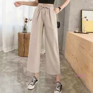 여성 9부 바지 여름 스판 밴딩팬츠 린넨 통 밴딩통fgh792
