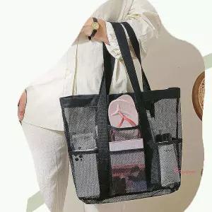 비치백 모래놀이 수영 물놀이 망사 가방 샤워qrs656