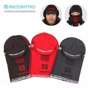 인콘트로 챙 바라클라바 모자와 넥워머를 한번에 겨울모자 방한용품 털모자 니트모자