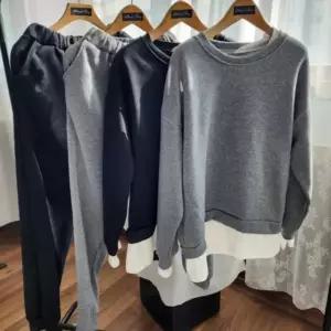 여성 세트 넥 기모 트레이닝 포인트 여성트레이닝복세 FfL9+8ZhV