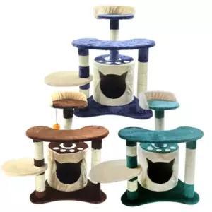 고양이 안락한 숨숨집 미니 캣타워 낮은 수직 펫타워 숨숨집캣타워