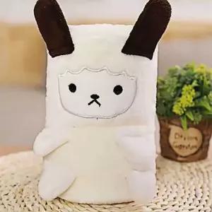 동물 휴대용 부드러운담요 동물담요 극세사 흰색양 휴대용