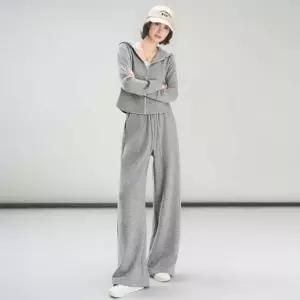 여성 3컬러 데일리 크롭 와이드핏 트레이닝 세트