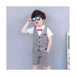 팜므 유아 아동 셀린체크 캐주얼5종 세트 (조끼+셔츠+바지+보타이)설날