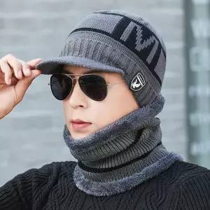 야외스포츠 겨울골프 니트챙비니 넥워머 세트 ELM-078 겨울골프모자 방한모자 겨울모자