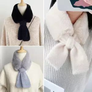 니트퍼심플머플러 크로스 쁘띠 털목도리 겨울 방한 겨울목도리 겨울머플러 털목도리