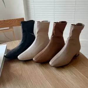 앵클부츠 발편한 여성 부츠 데일리 라운드코 미들굽 여자가을신발 앵글부추 발목부츠