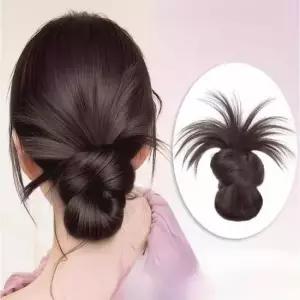 헤어액세서리 자연스러운 로우번 집게핀 올림머리 부분가발 똥머리