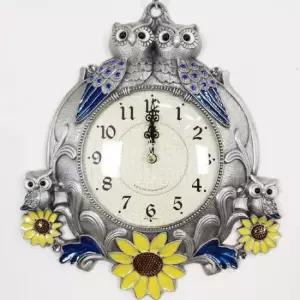 벽걸이시계 주석도금 해바라기 쌍부엉이 무소음 인테리어 벽시계