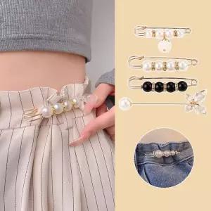 패션 진주 브로치 세트 허리 조절용 옷핀 진주클립 옷핀 브로치 진주브로치