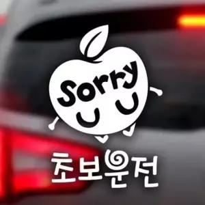 [CAR] 자동차 스티커 초보운전 사과 반사지 스티커