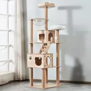 Y2 6단 고양이 캣타워 스크래쳐포함 투명해먹 숨숨집 숨숨집 고양이용품 고양이집