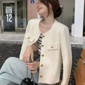 클래식 트위드 골드버튼 크롭 봄자켓 (4컬러)