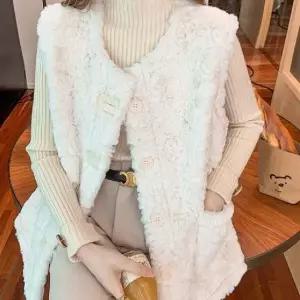 여성 캐주얼 페이크 퍼 조끼 베스트