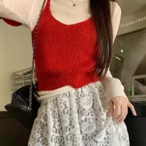 그물 뜨개 베스트 레이어드용 뷔스티에 니트 조끼