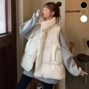 여자 오버핏 겨울 패딩조끼 포근한 패쪼 데일리룩